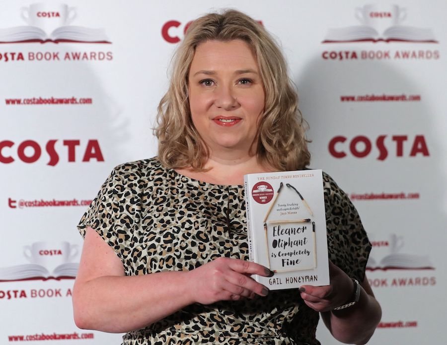 Authot Gail Honeyman holding a copy of her book 'Eleanor Oliphant is Completely Fine'