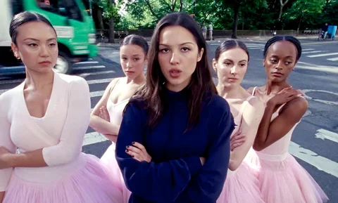 Screenshot from Olivia Rodrigo's music video "stupid song"