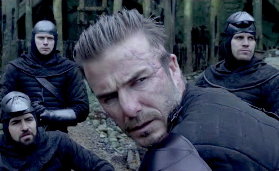 Screenshot of David Beckham from the 2017 film 'King Arthur: Legend of the Sword'