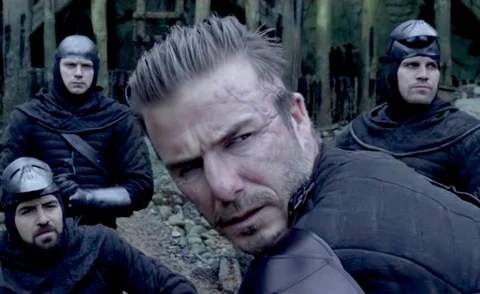 Screenshot of David Beckham from the 2017 film 'King Arthur: Legend of the Sword'