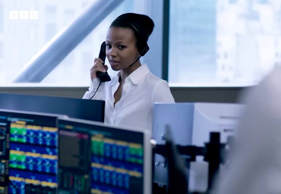 Screenshot from the BBC series "Industry"
