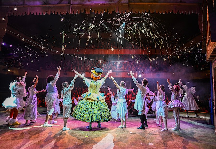 The cast of 'Jack and The Beanstalk' at the Hall for Cornwall in 2024 in Truro, Cornwall, UK