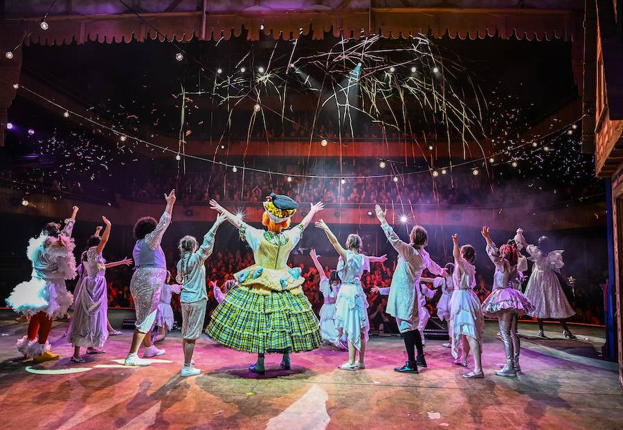 The cast of 'Jack and The Beanstalk' at the Hall for Cornwall in 2024 in Truro, Cornwall, UK