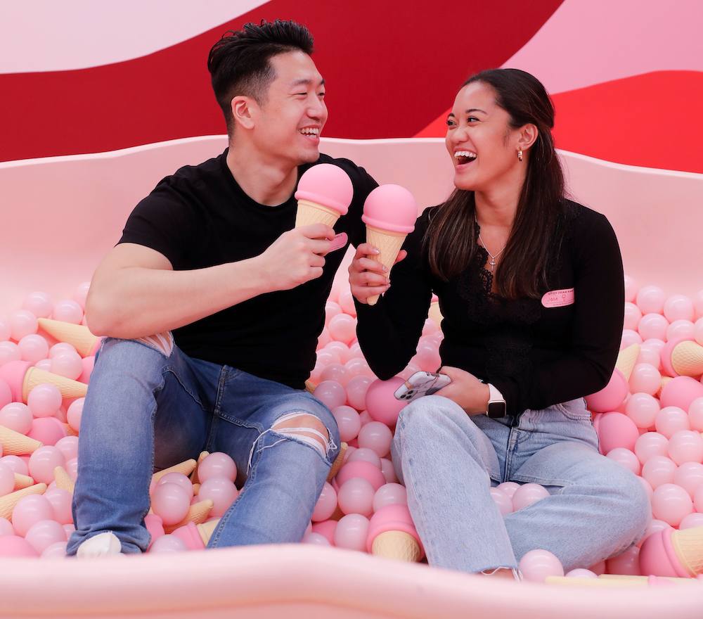 Patrons of the Museum of Ice Cream in NYC