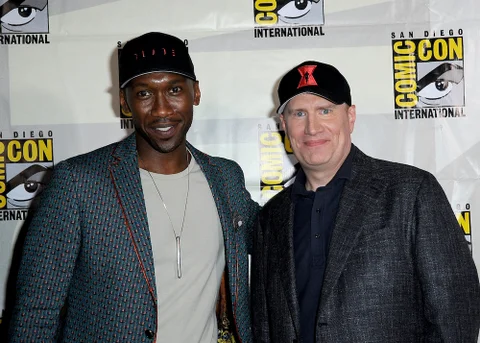Mahershala Ali and Marvel Studios head Kevin Feige at 2019 Comic-Con