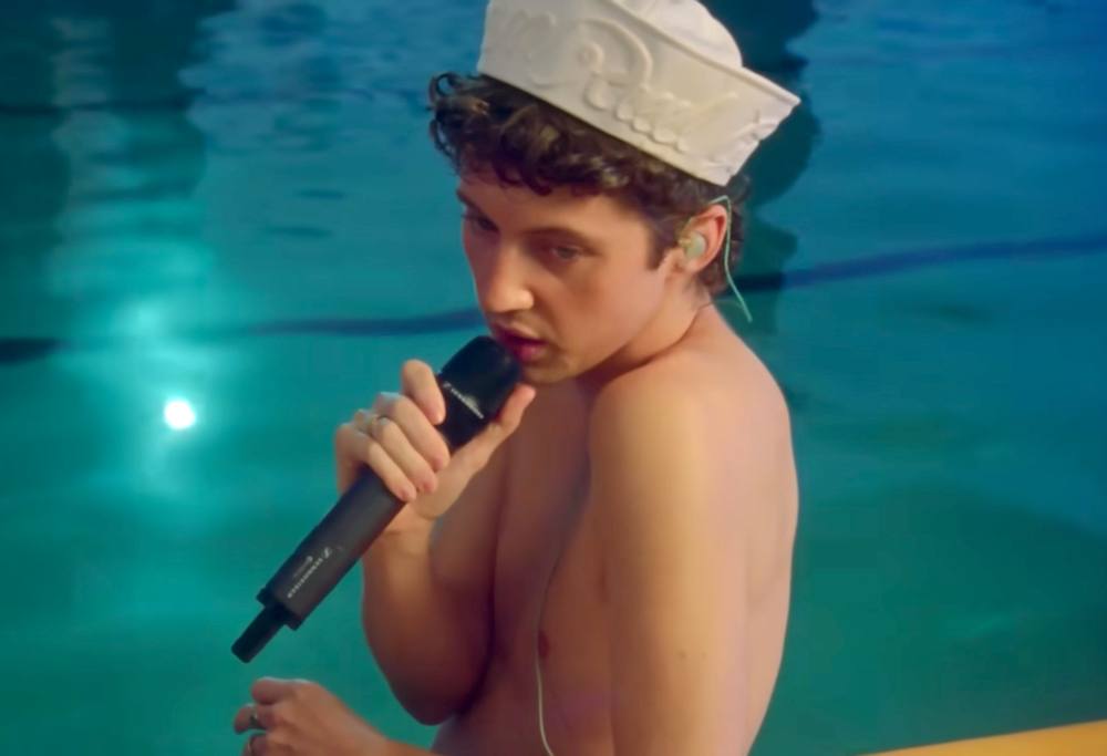 Screenshot from Troye Sivan's 2021 music video "could cry just thinkin about you"