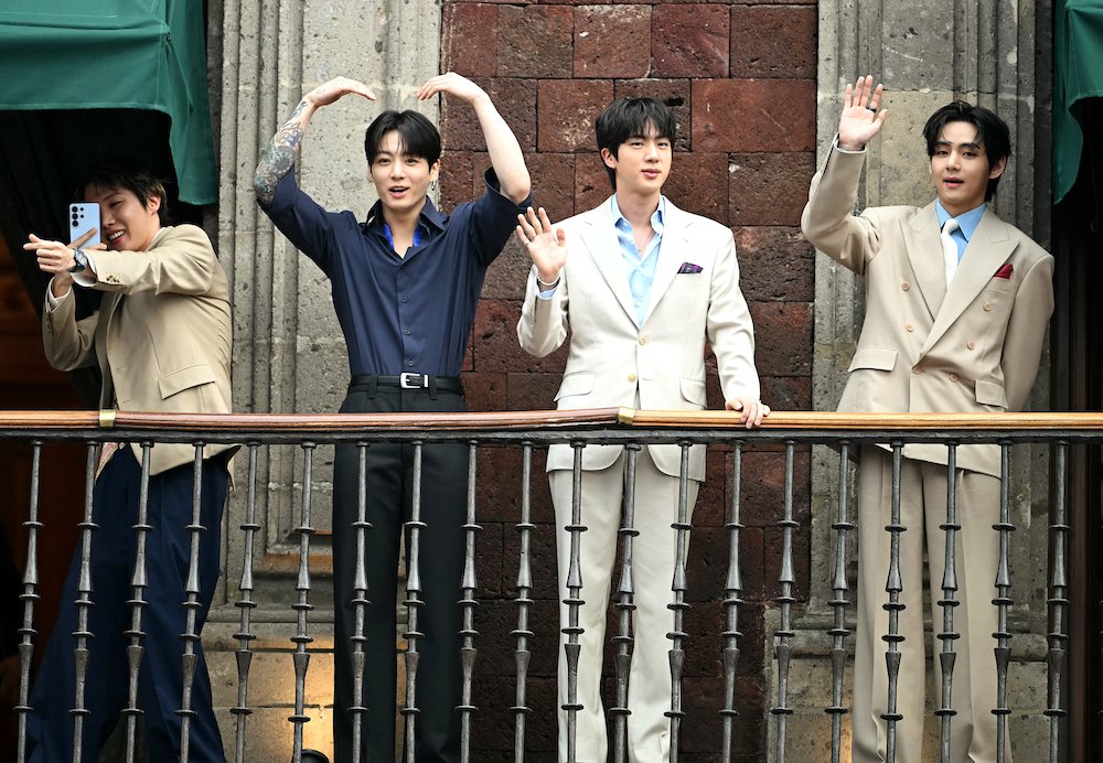 Members of K-Pop group BTS in Mexico City