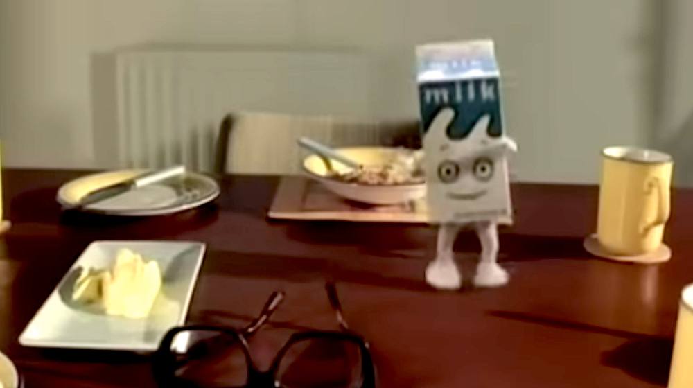 Screenshot from Blur's 1999 music video "Coffee and TV"