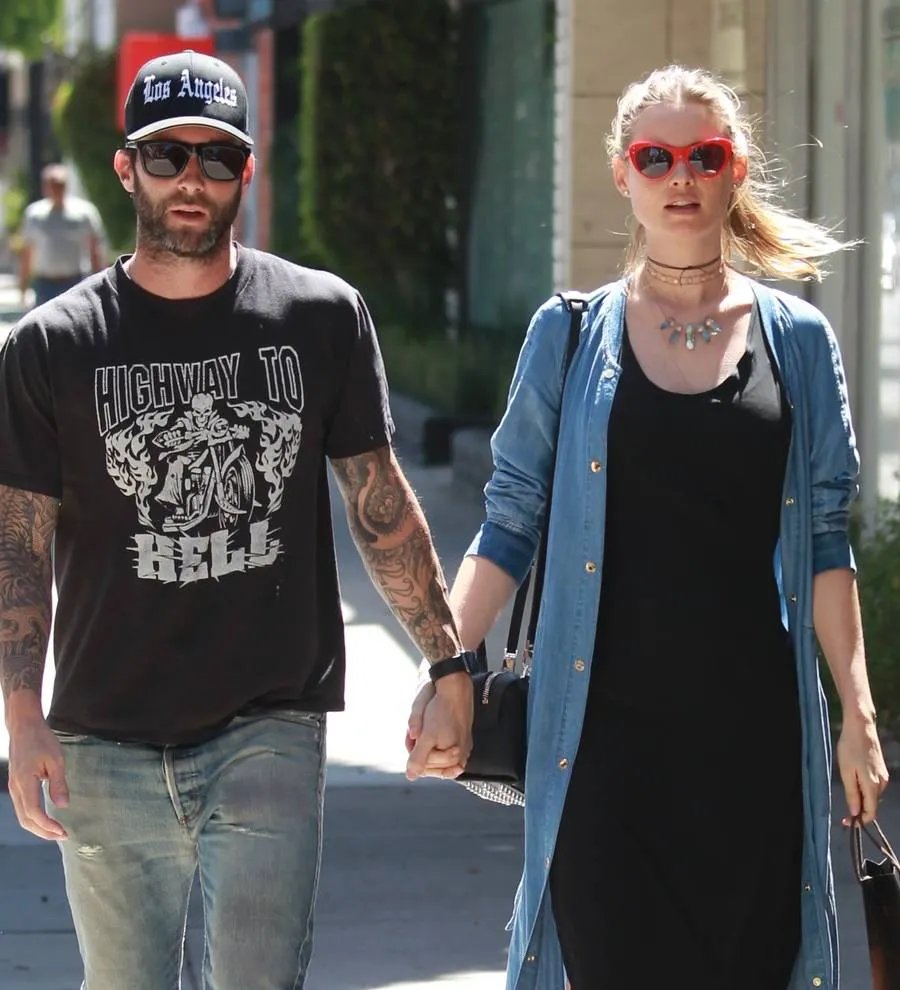 Adam Levine publicly celebrates wife and baby for first time