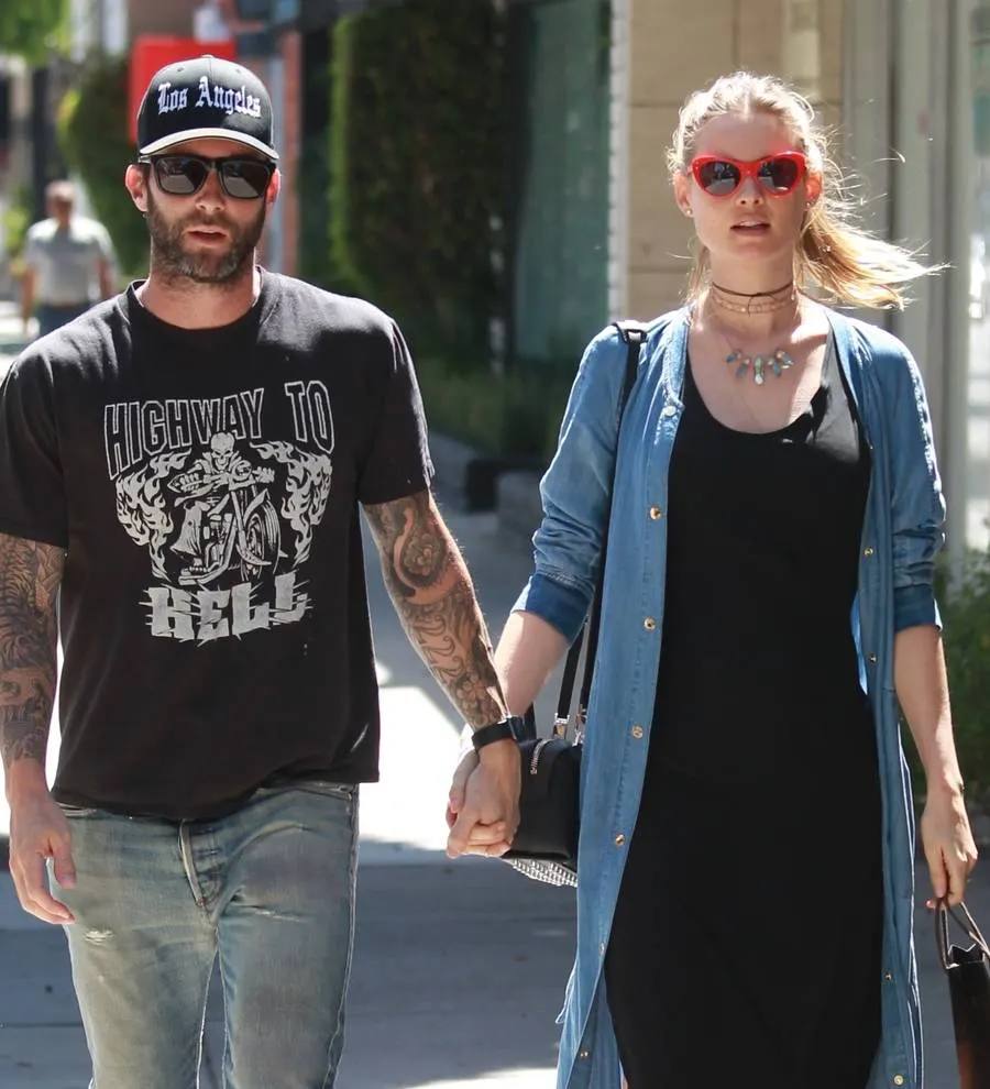 Adam Levine publicly celebrates wife and baby for first time