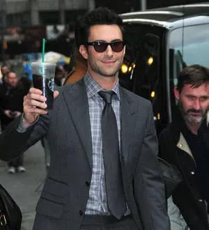 Adam Levine supporting charity in public