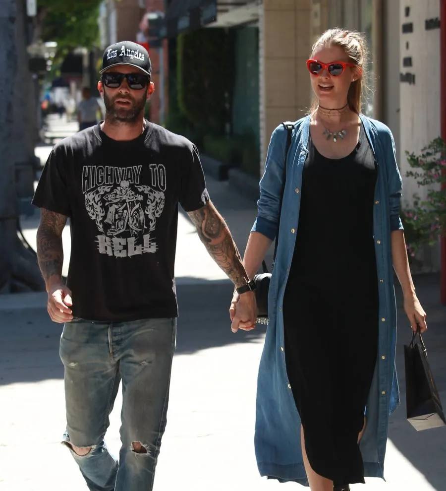 Adam Levine and Behati Prinsloo share first photo of Dusty Rose