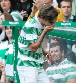 Louis Tomlinson tackled in soccer game