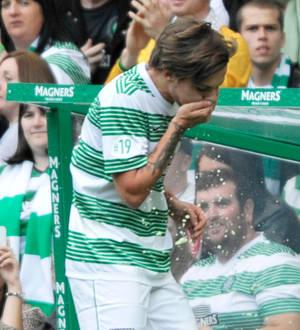 Louis Tomlinson tackled in soccer game