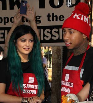 Tyga and Kylie Jenner spread Christmas cheer at children's hospital