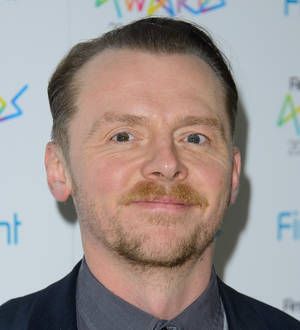 Simon Pegg nursing ankle injury