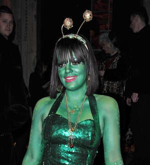 Lily Allen goes green for Halloween comeback
