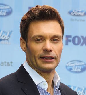 Ryan Seacrest falls on Jane Lynch during American Idol filming