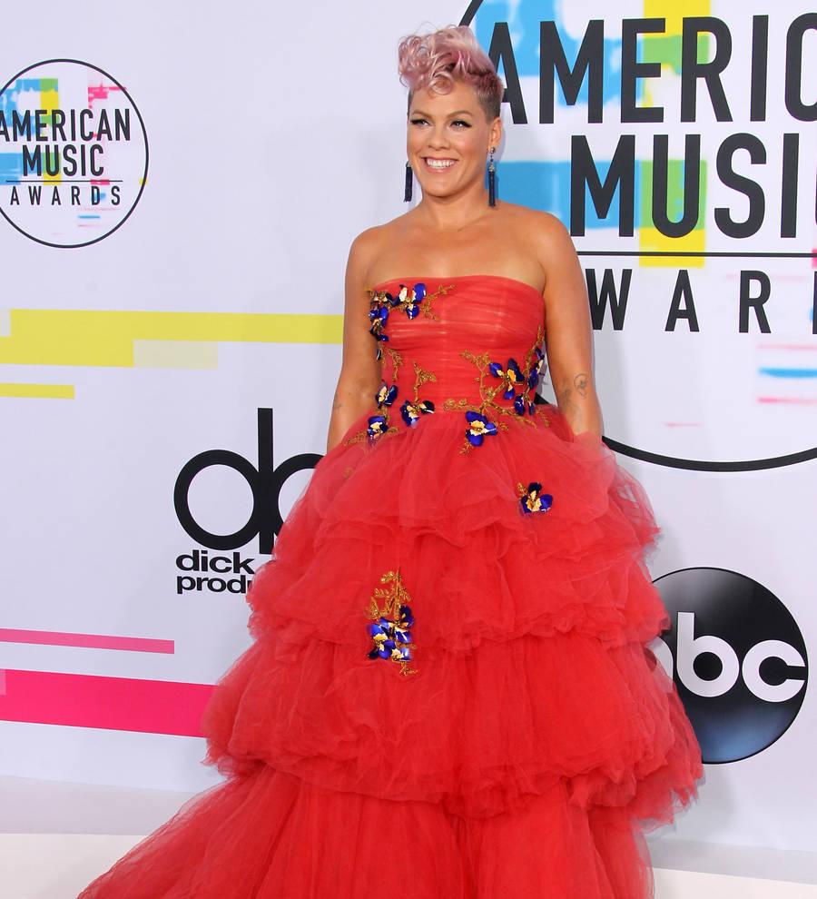 Pink left emotional after receiving parenting praise