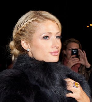 Paris Hilton donating clothes to charity