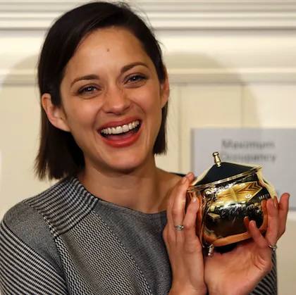 Marion Cotillard Gets a Taste of "Hasty Pudding"!