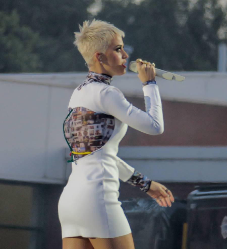 Katy Perry wore bomb blast victims' photos on One Love dress