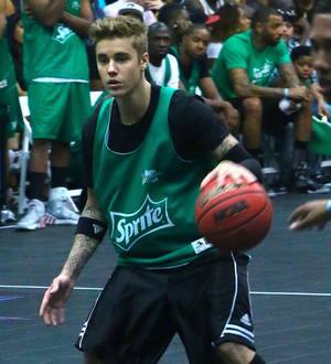 Justin Bieber and Chris Brown battle it out at basketball game