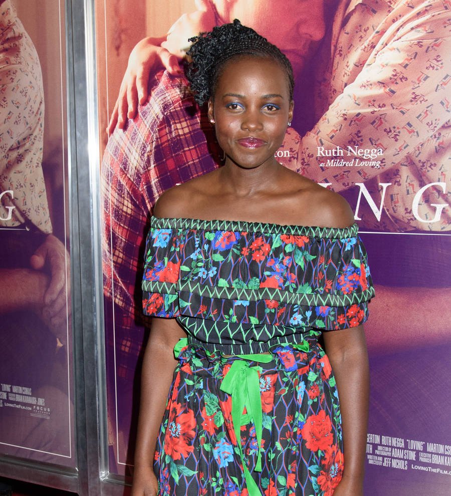 Lupita Nyong'o in the pink as disguised Power Ranger at Comic-Con
