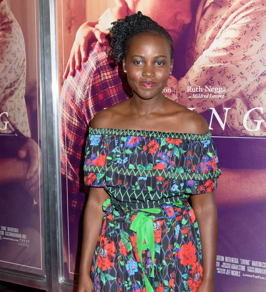 Lupita Nyong'o in the pink as disguised Power Ranger at Comic-Con