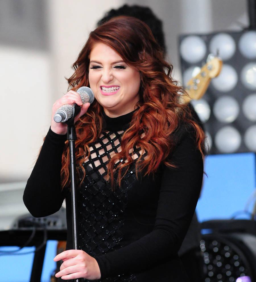 James Corden joins Meghan Trainor onstage for duet