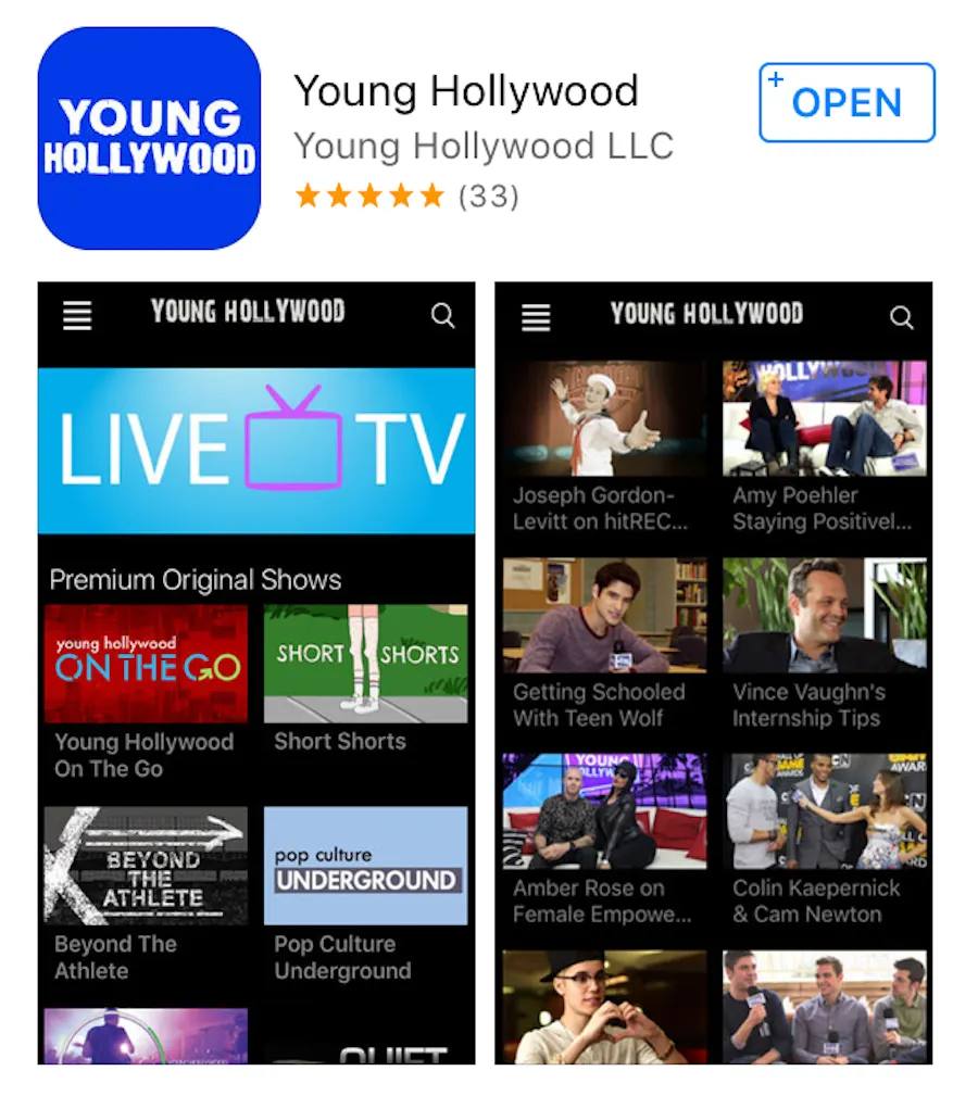Young Hollywood Launches New iPhone/iPad App!