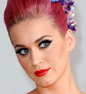 Blue-haired Katy Perry spotted for first time since split