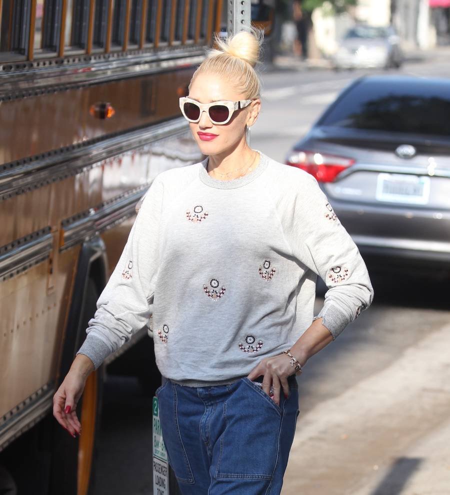 Gwen Stefani wears shoes customised with image of Blake Shelton's face