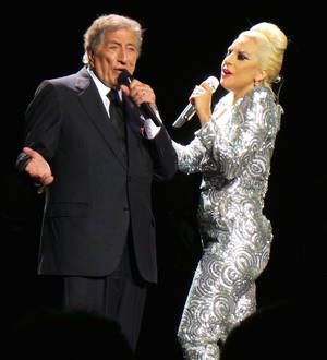 Lady Gaga and Tony Bennett performing at Hillary Clinton fundraiser