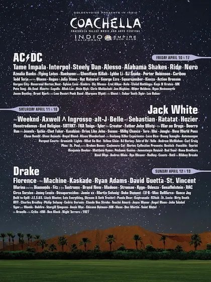 2015 Coachella Lineup Revealed: Drake and AC/DC to Headline!