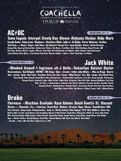 2015 Coachella Lineup Revealed: Drake and AC/DC to Headline!