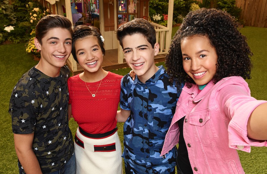 The cast members of the TV show Andi Mack posing together