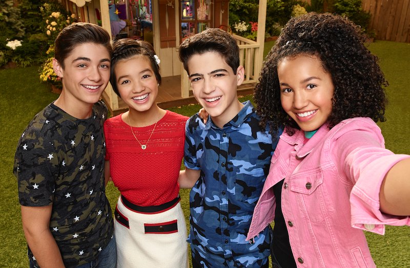 The cast members of the TV show Andi Mack posing together
