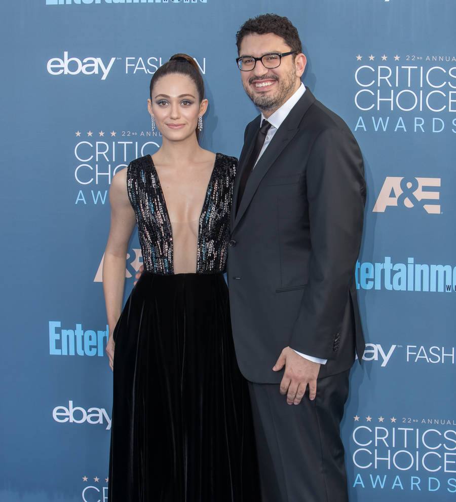 Emmy Rossum dazzles in embroidered Carolina Herrera at weekend wedding