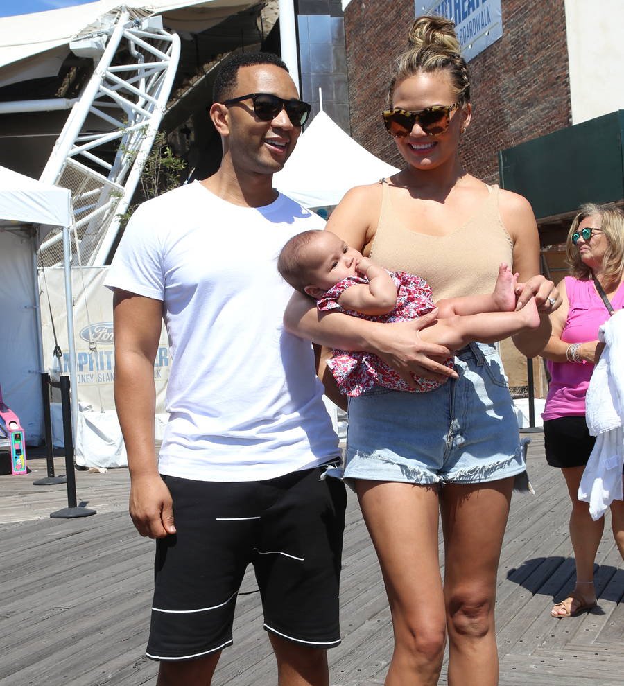 John Legend and Chrissy Teigen turn stylists for Olympian Aly Raisman