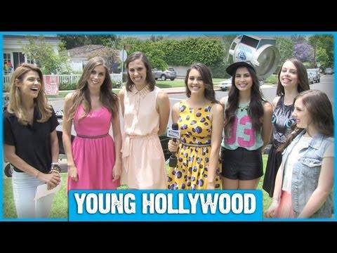 The Cimorelli sisters pose together in a group shot on the set of their music video