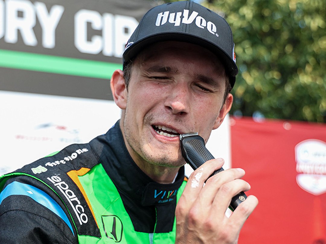 IndyCar Driver Christian Lundgaard Celebrates First Victory