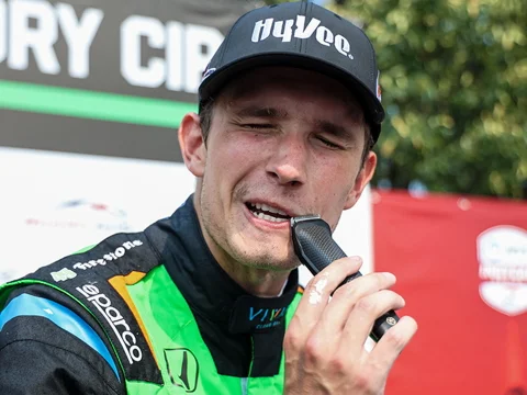 IndyCar Driver Christian Lundgaard Celebrates First Victory