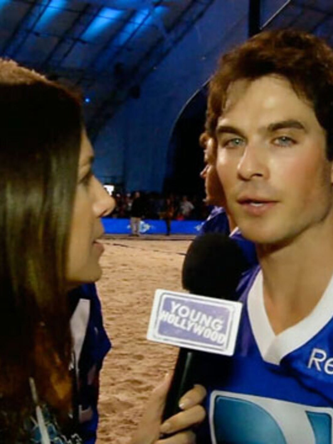Ian Somerhalder Works Up a Sweat at the Super Bowl!