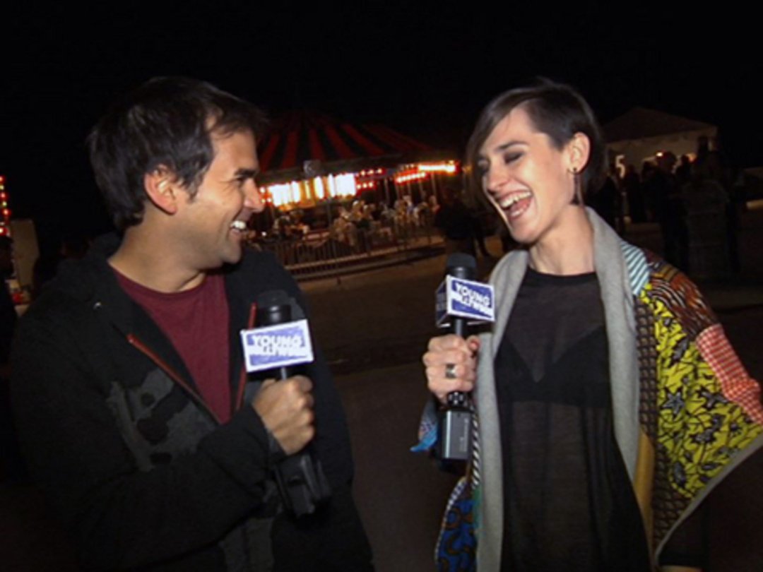 Yelle off-stage at the Neon Carnival