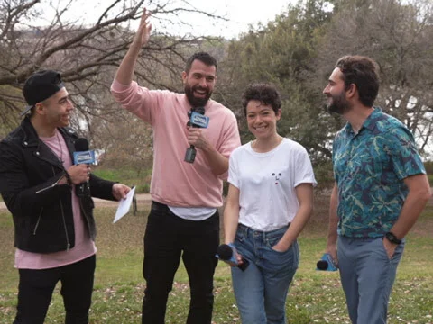 Tom Cullen, Tatiana Maslany, & Jay Duplass Spill on Meaning of Pink Wall Film