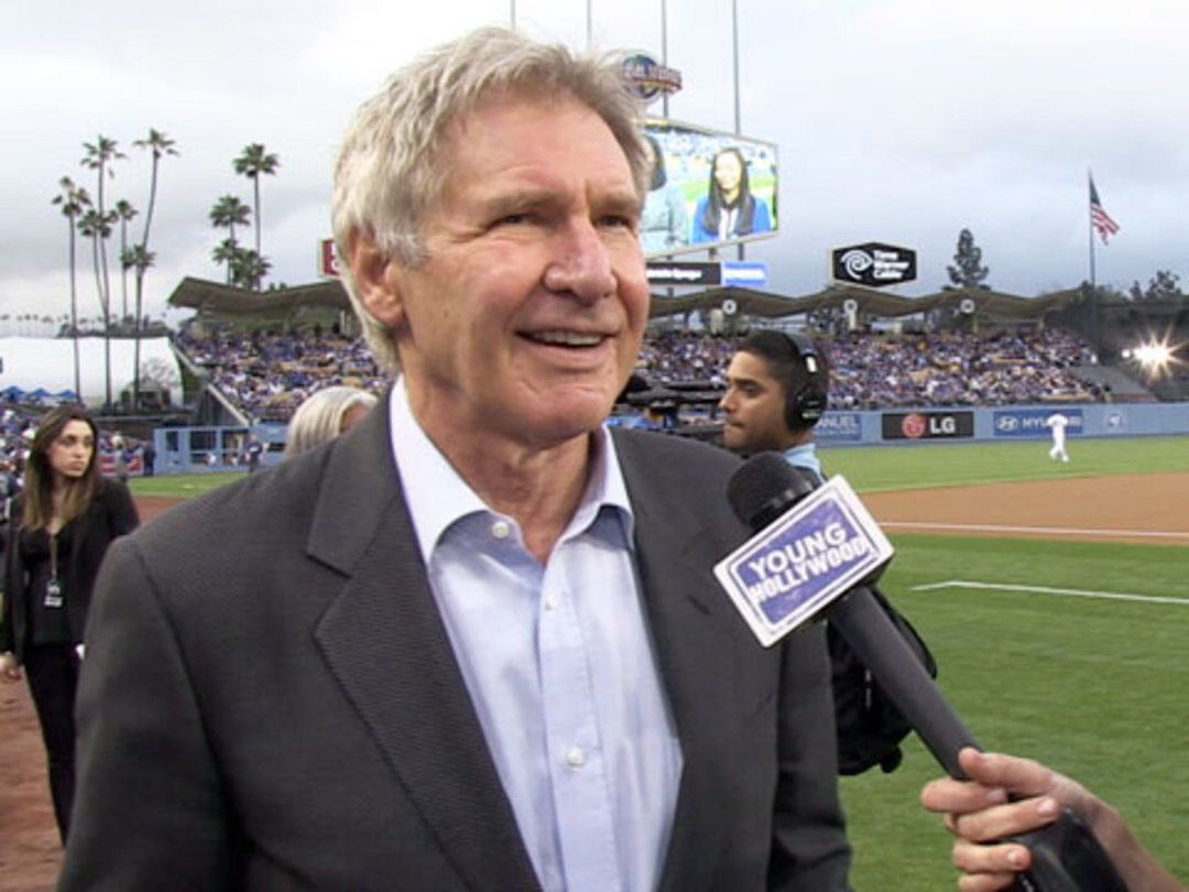 Harrison Ford Throws 1st Pitch at Dodgers Stadium