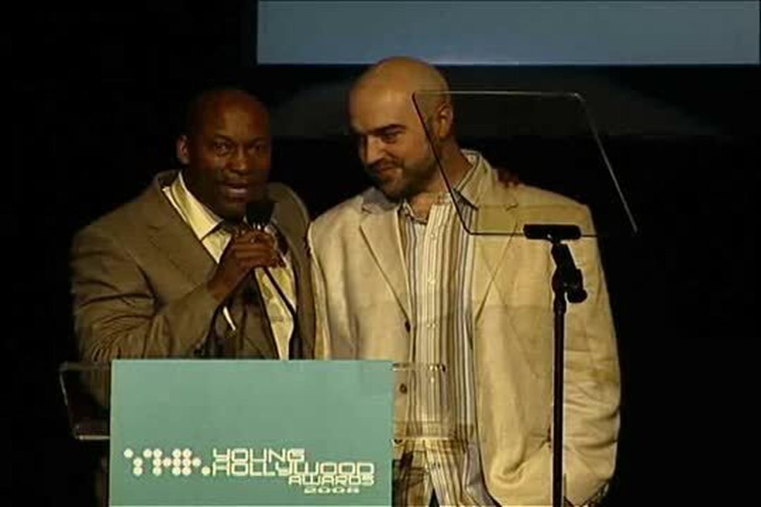 John Singleton presents to the cast of Hustle and Flow