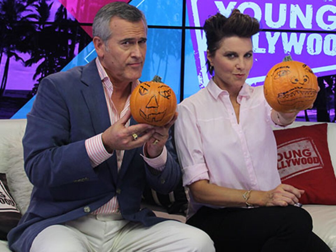 "Ash vs Evil Dead" Stars Draw Pumpkin Faces